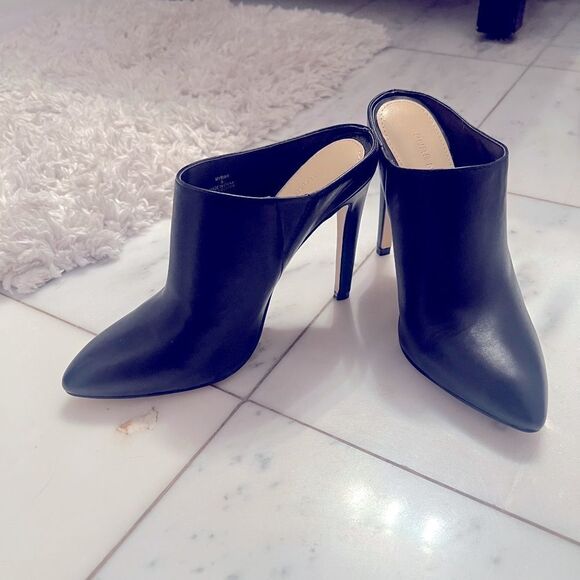Pure Navy Myriah Black High Heel Mules - Picture 1 of 5